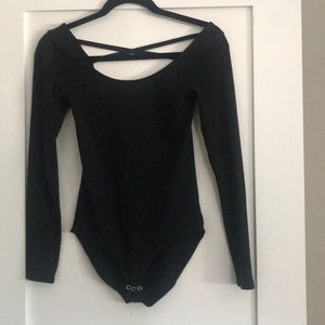 American Eagle Long Sleeve Black Bodysuit